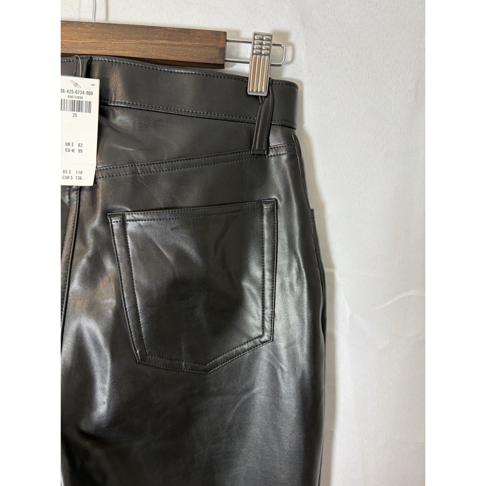 Abercrombie & Fitch Ultra High Rise Vegan Leather Pants 25/0R '90s Straight - Picture 8 of 16